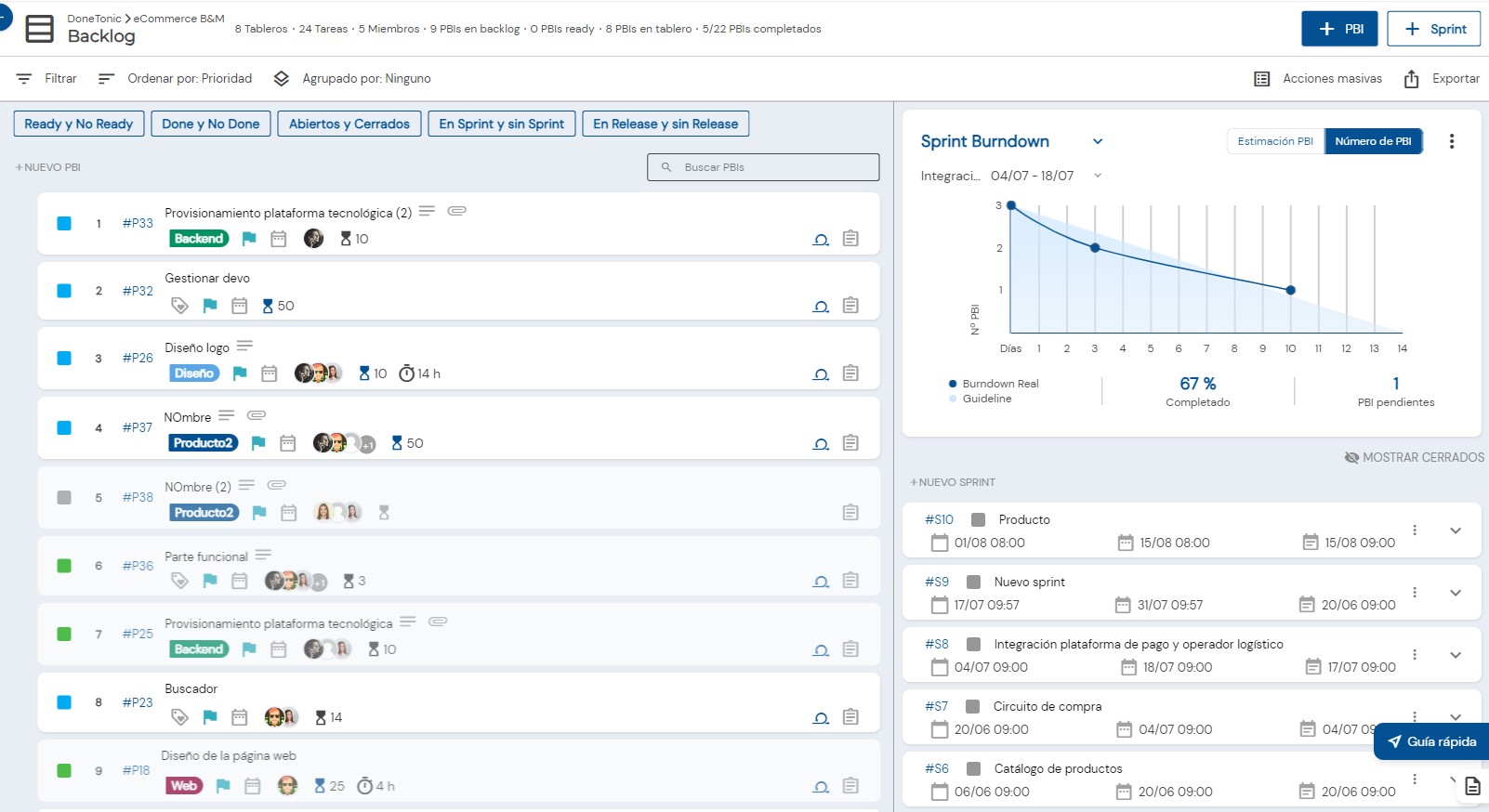 screenshot of DoneTonic