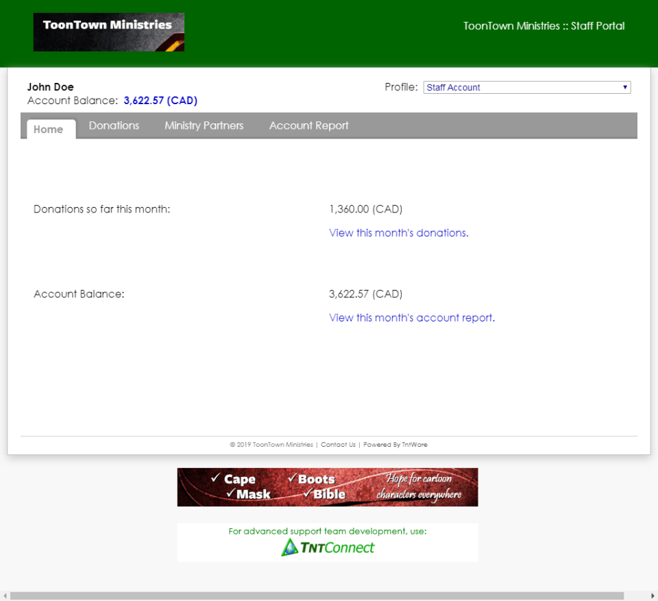 screenshot of DonorHub