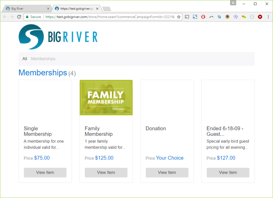 screenshot of DonorPoint