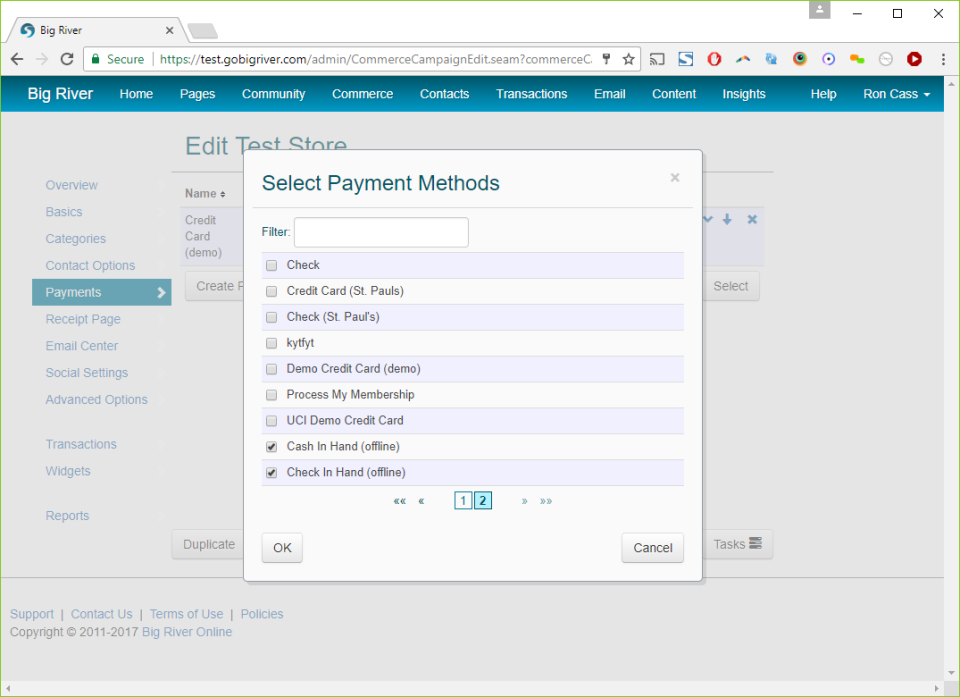 screenshot of DonorPoint