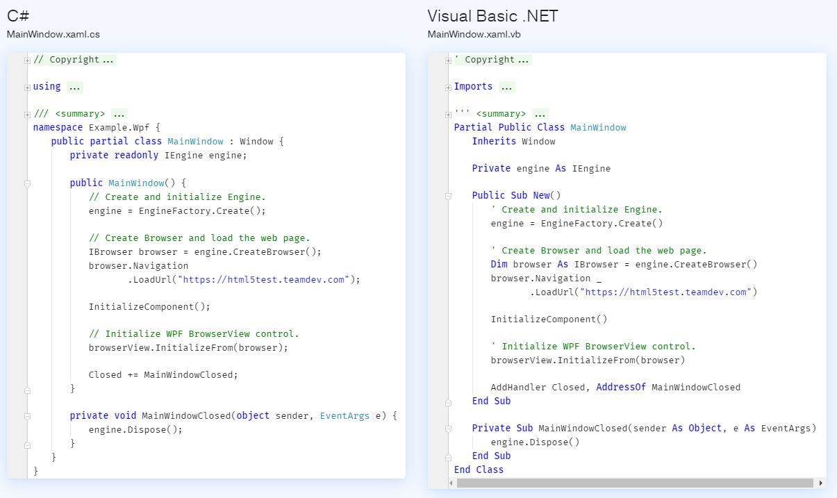 screenshot of DotNetBrowser