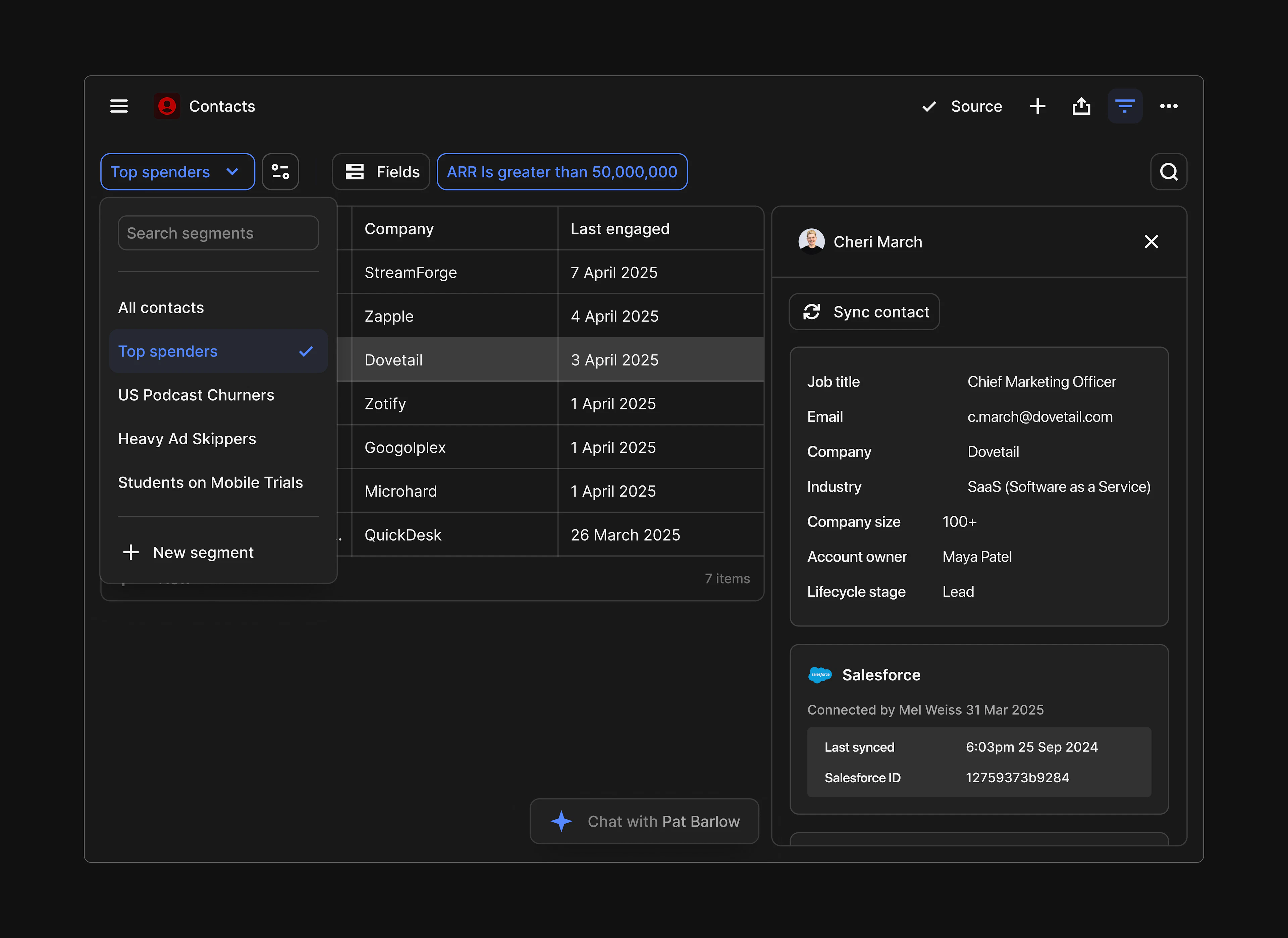 screenshot of Dovetail
