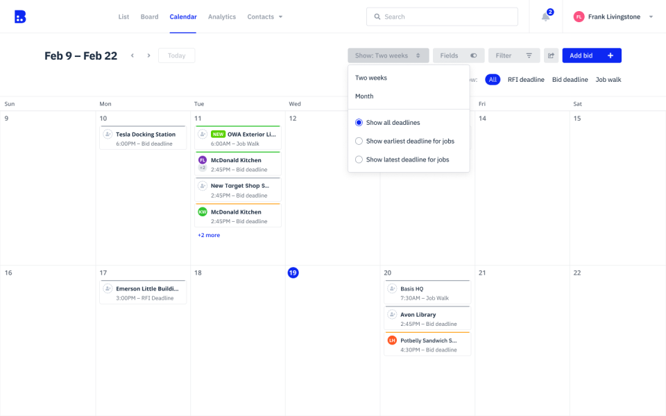 screenshot of Downtobid