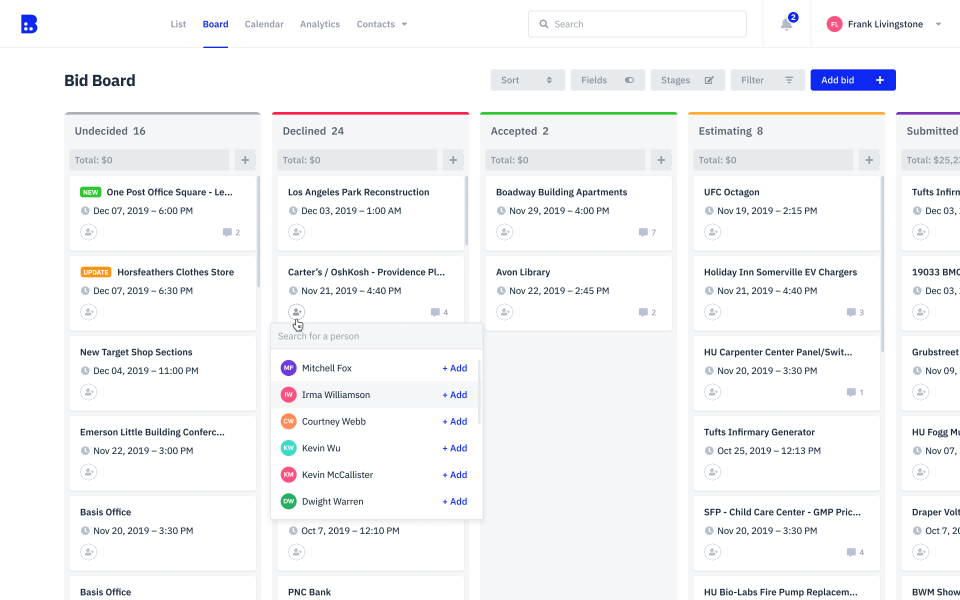 screenshot of Downtobid
