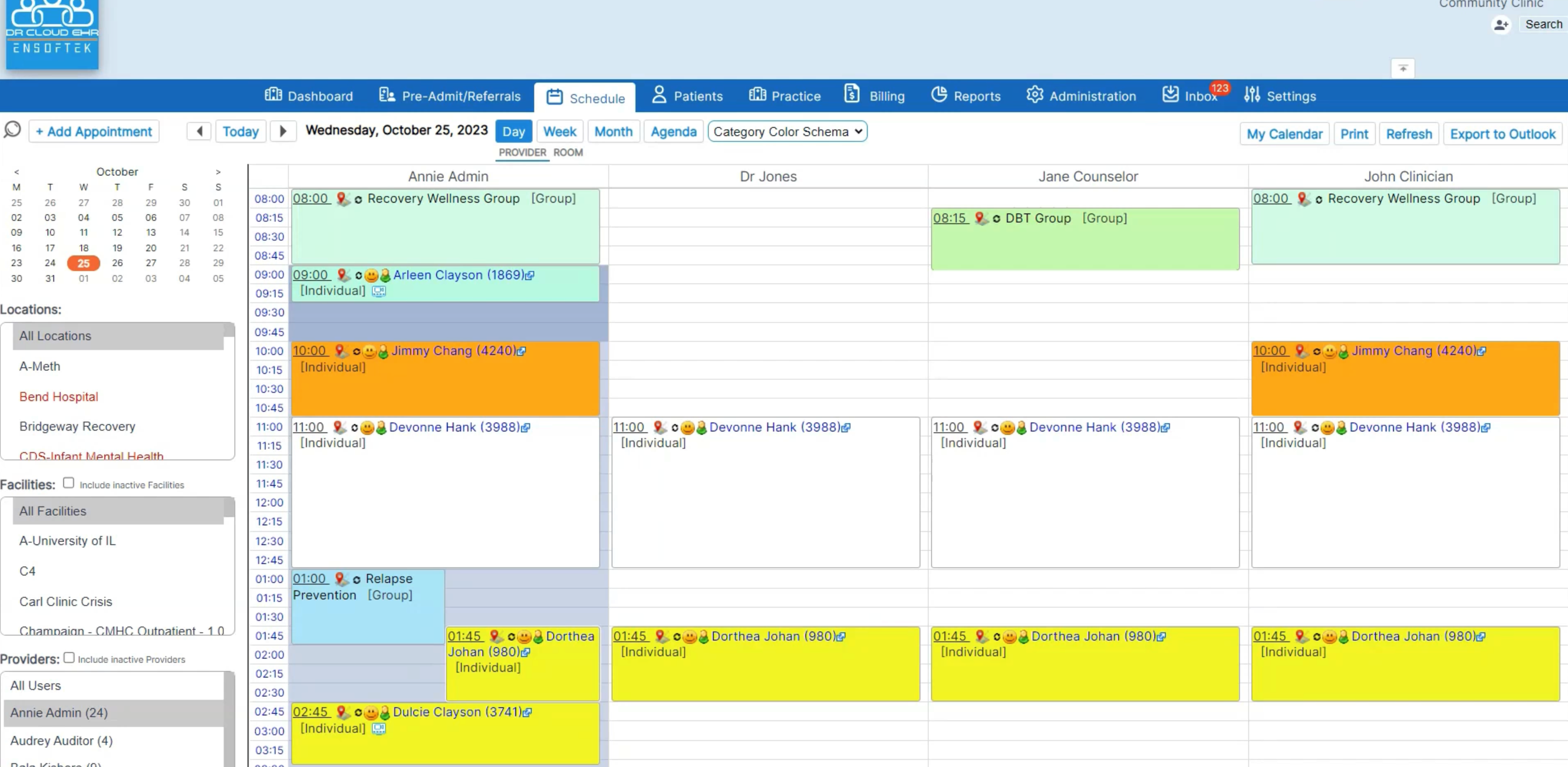 screenshot of DrCloudEHR