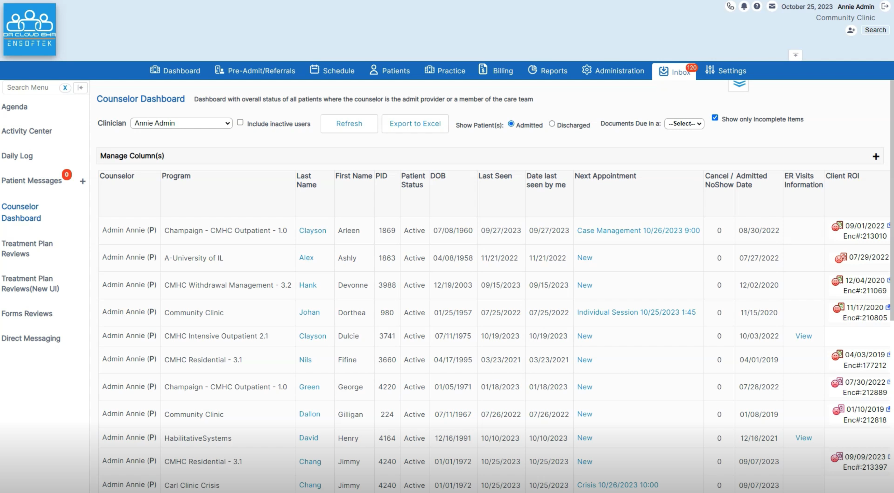 screenshot of DrCloudEHR