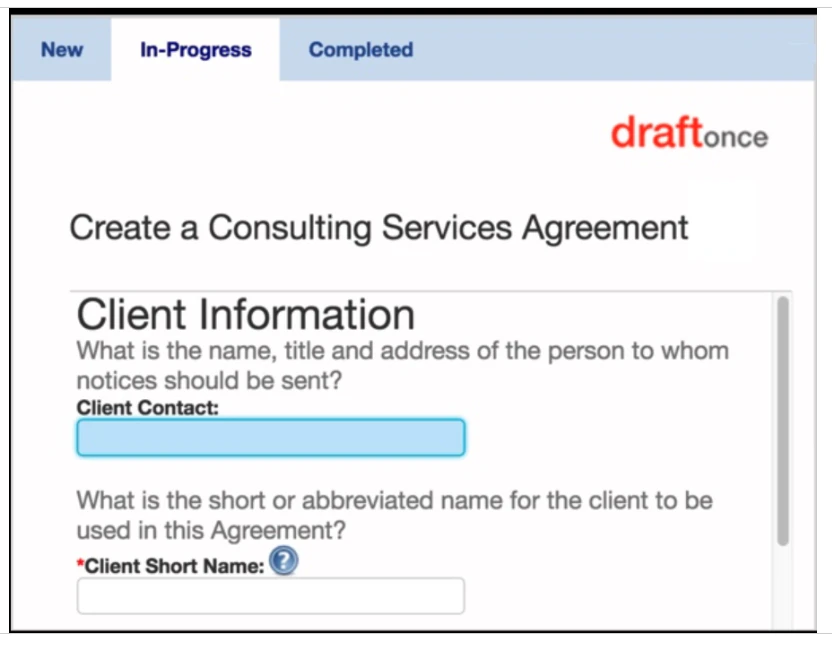 screenshot of DraftOnce