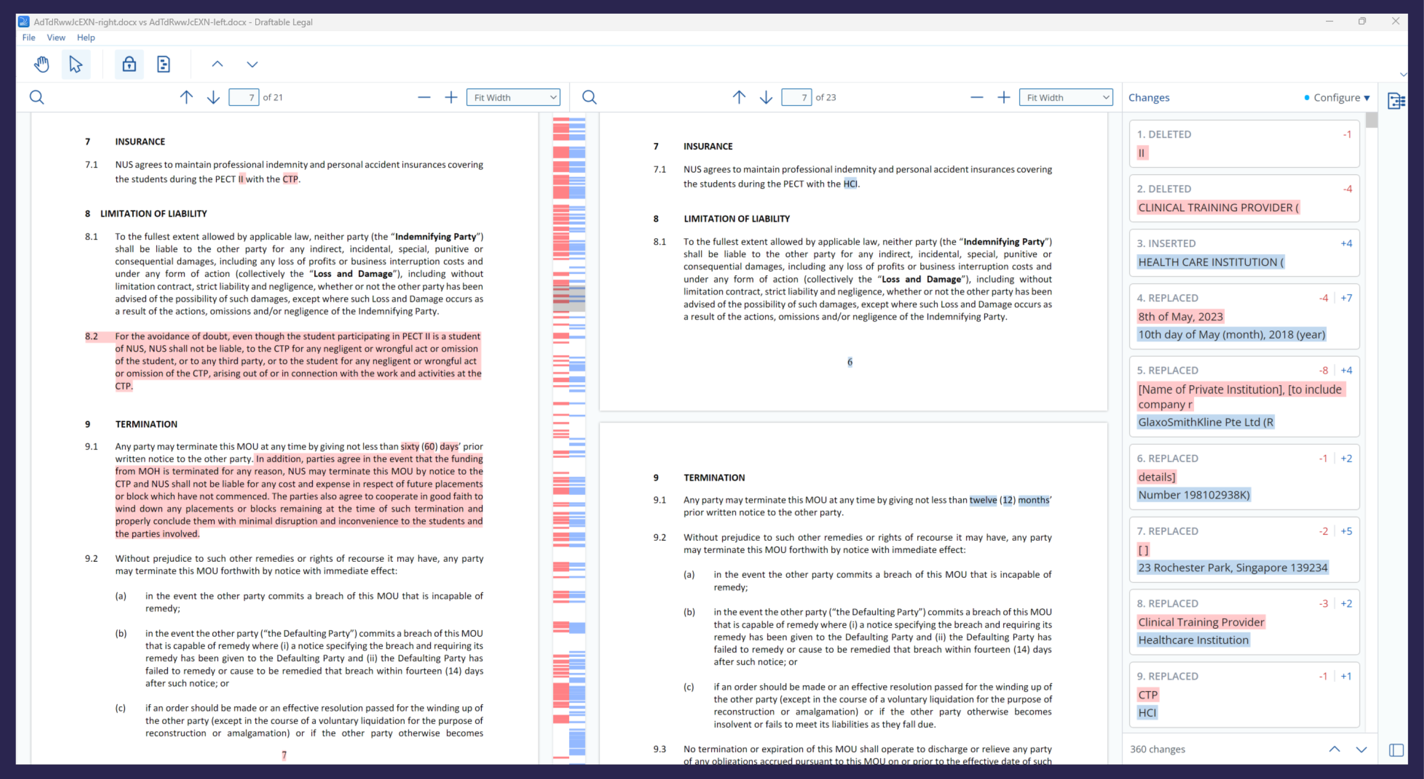 screenshot of Draftable