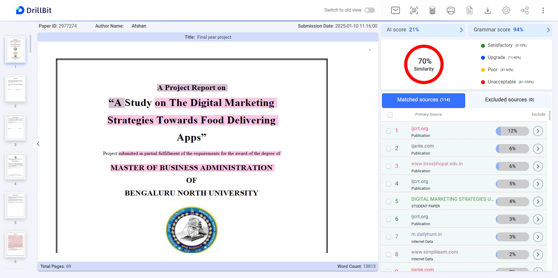 screenshot of DrillBit
