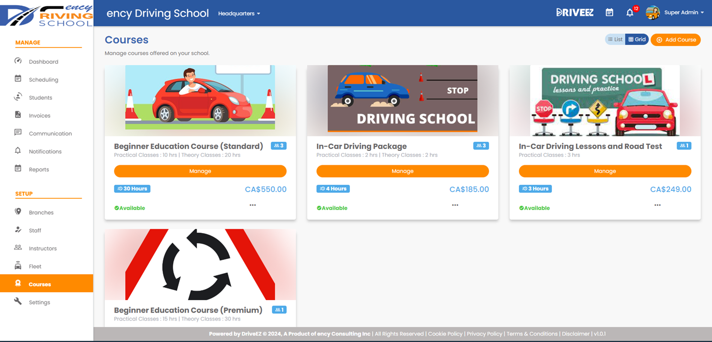 screenshot of DriveEZ