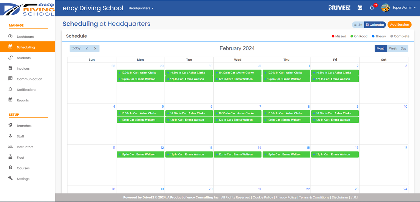 screenshot of DriveEZ
