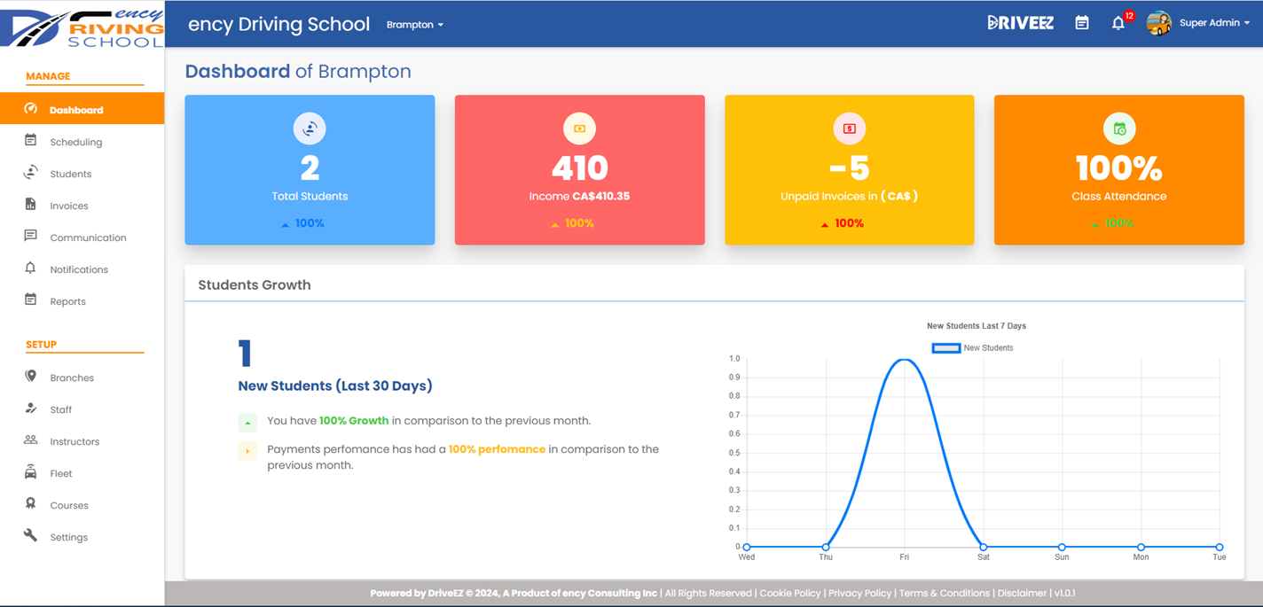 screenshot of DriveEZ