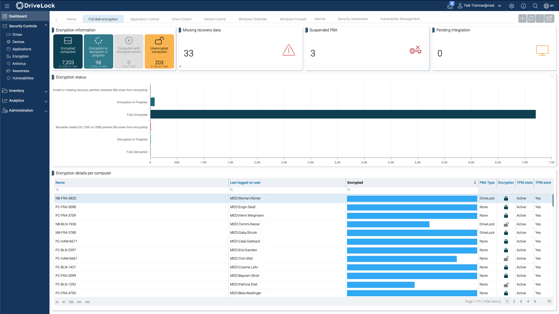 screenshot of DriveLock