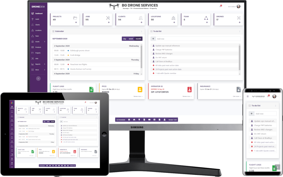 screenshot of Dronedesk