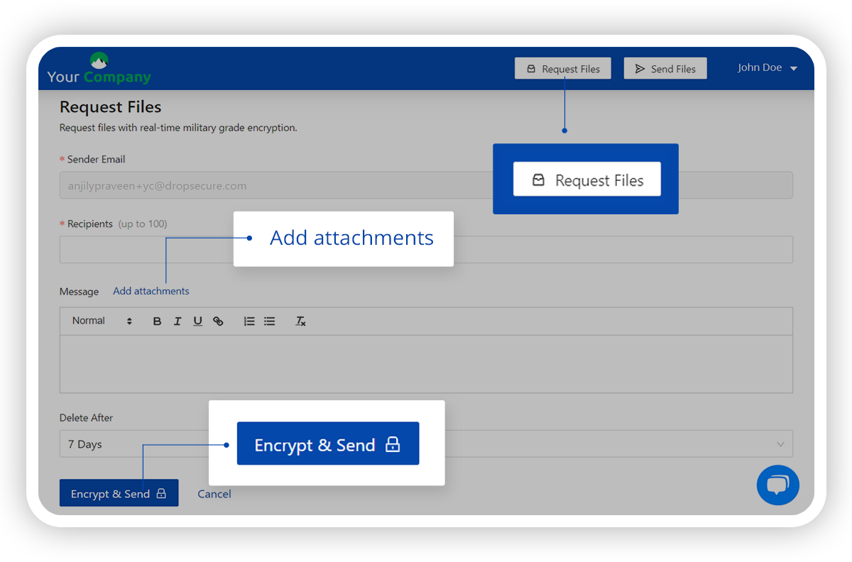 screenshot of DropSecure