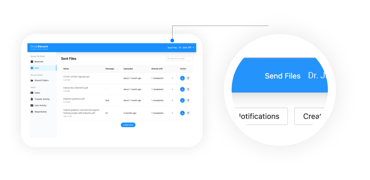 screenshot of DropSecure