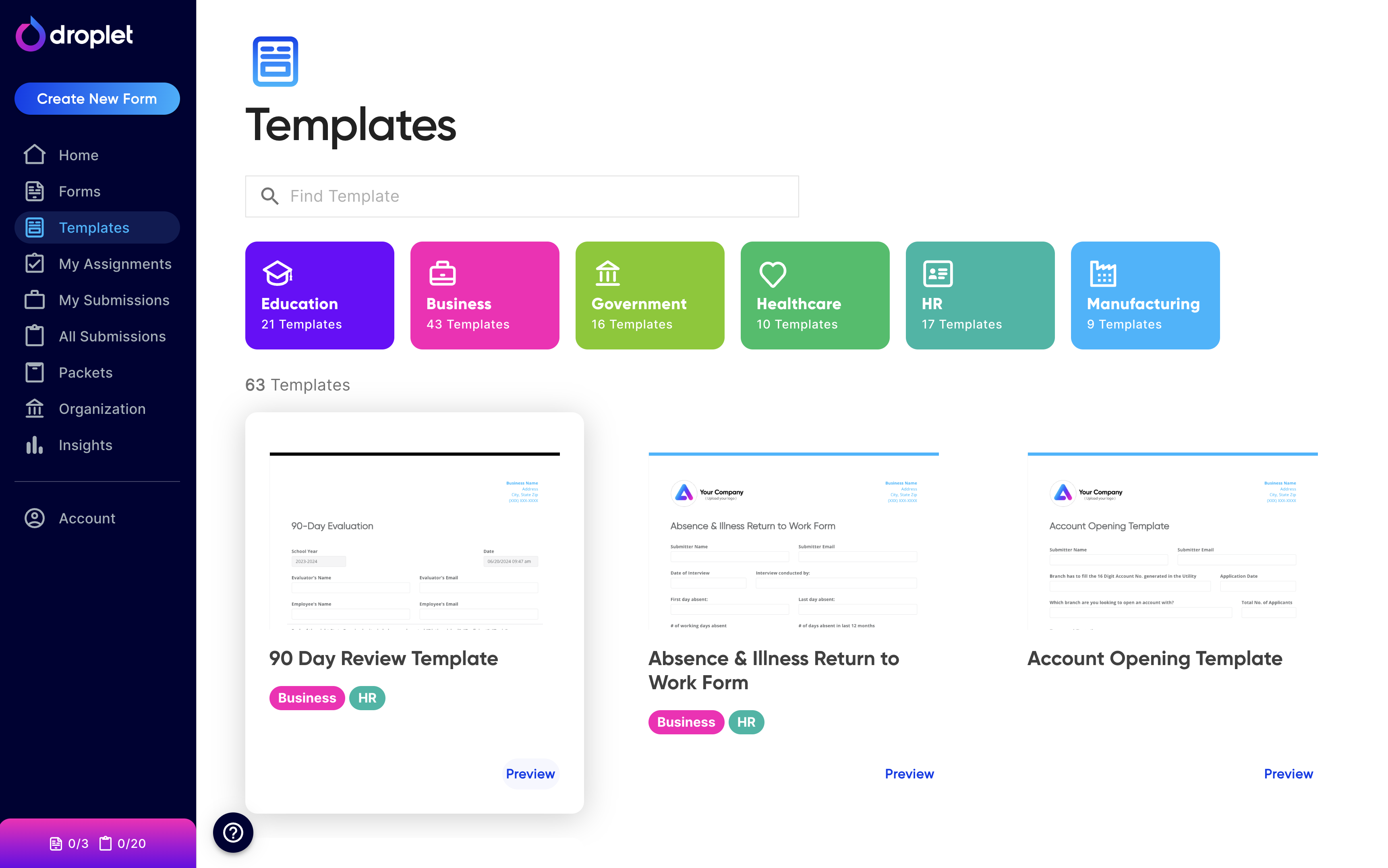 screenshot of Droplet