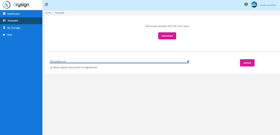 screenshot of Drysign