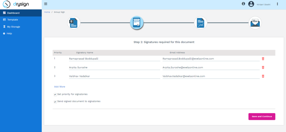 screenshot of Drysign