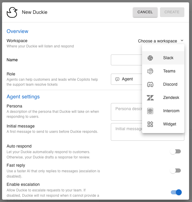 screenshot of Duckie