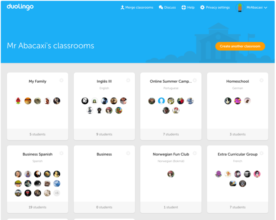 screenshot of Duolingo