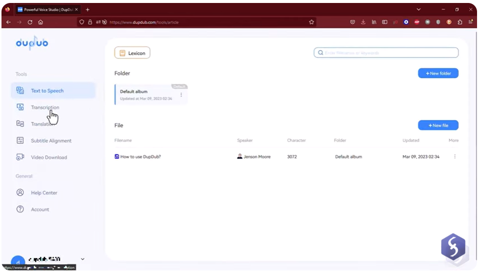 screenshot of DupDub