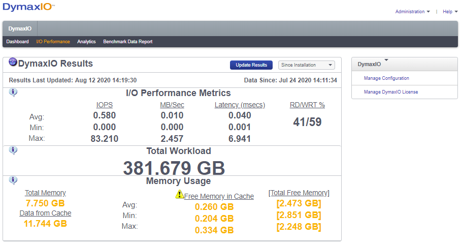 screenshot of DymaxIO