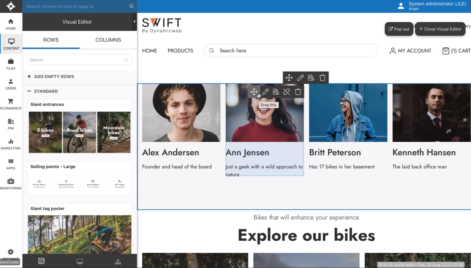 screenshot of Dynamicweb