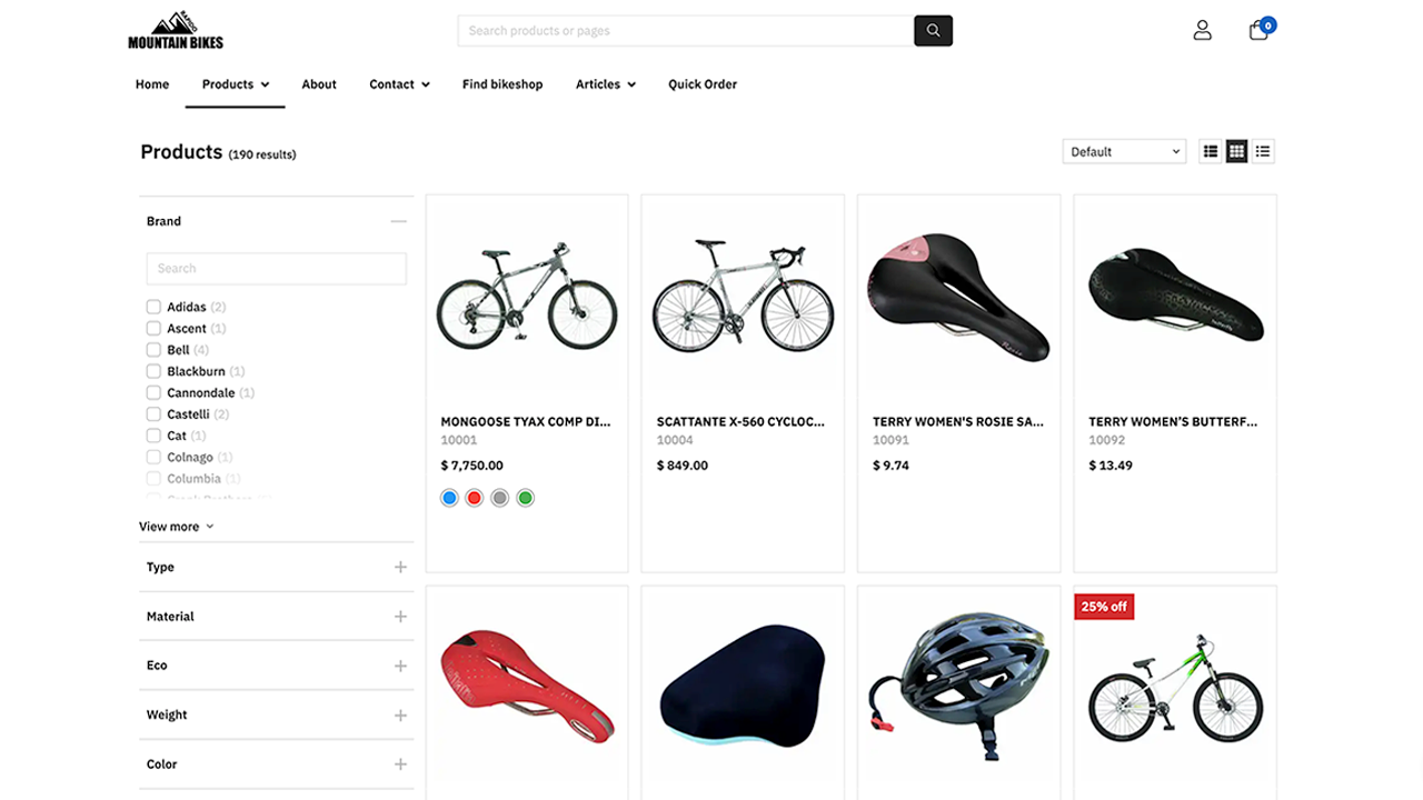 screenshot of Dynamicweb