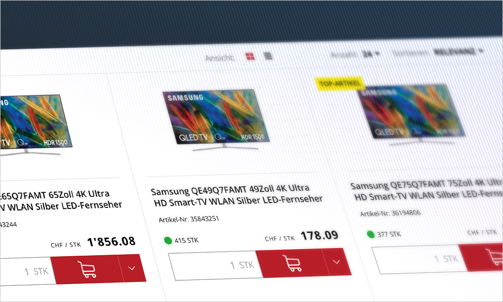 screenshot of E-Business-Plattform