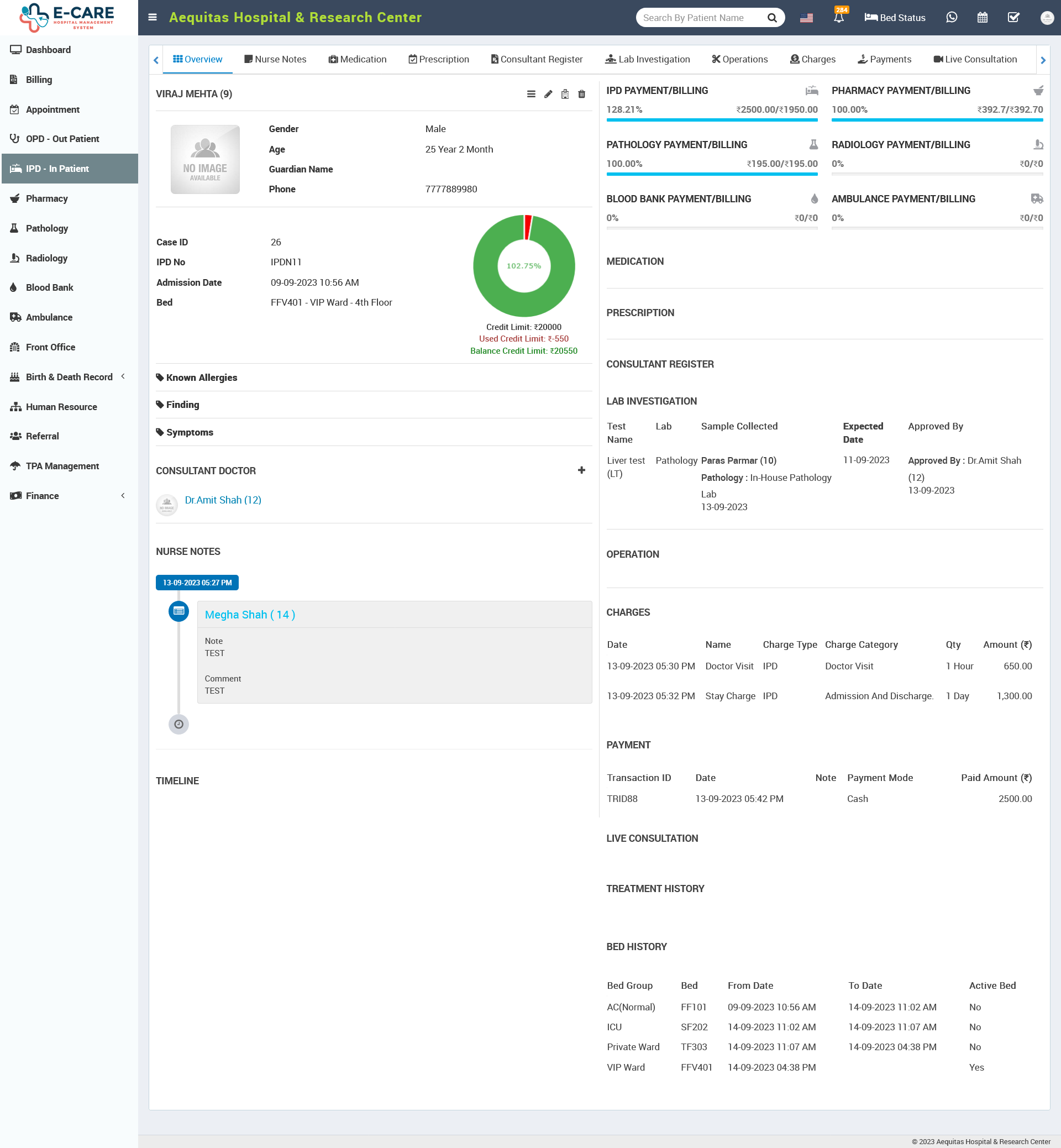 screenshot of E-Care