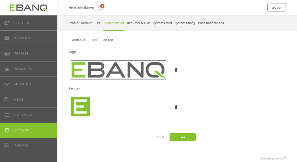 screenshot of EBANQ