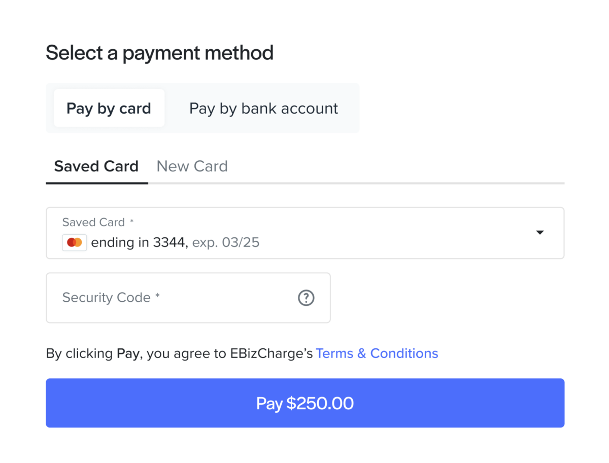 screenshot of EBizCharge