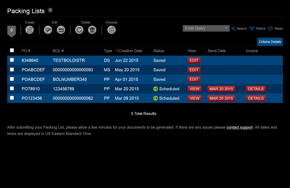 screenshot of EDIOptions