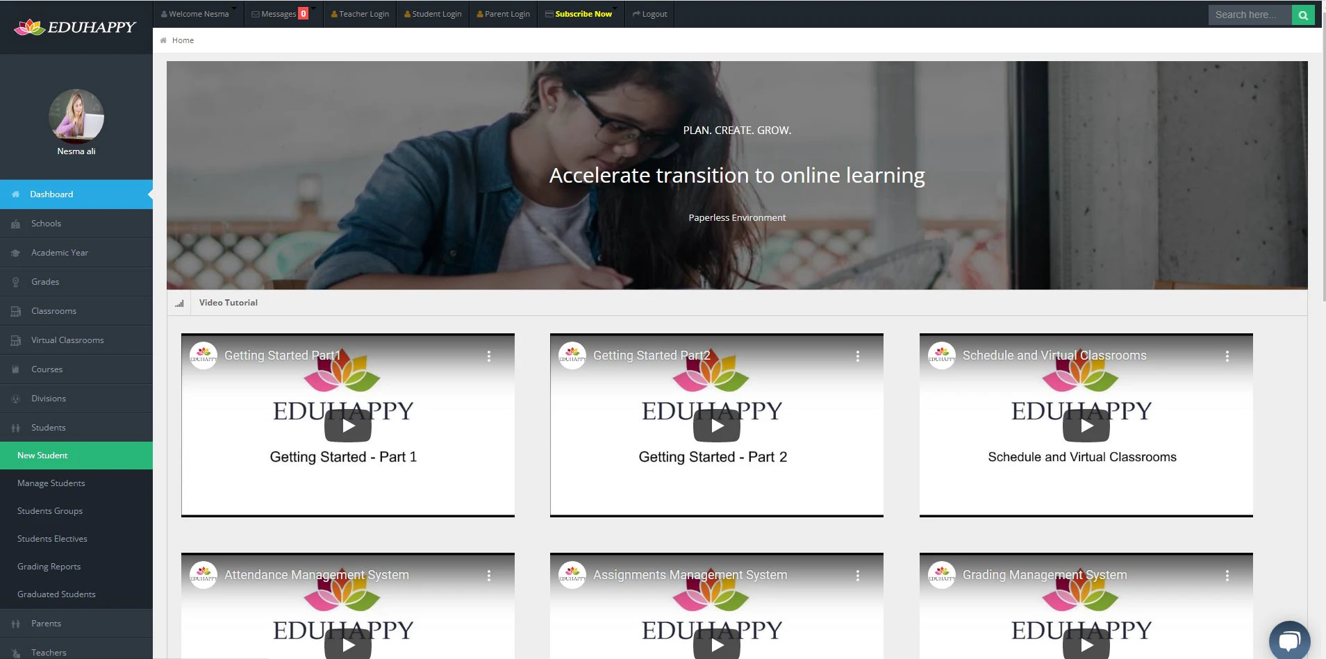 screenshot of EDUHAPPY