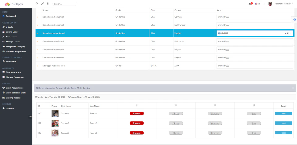 screenshot of EDUHAPPY