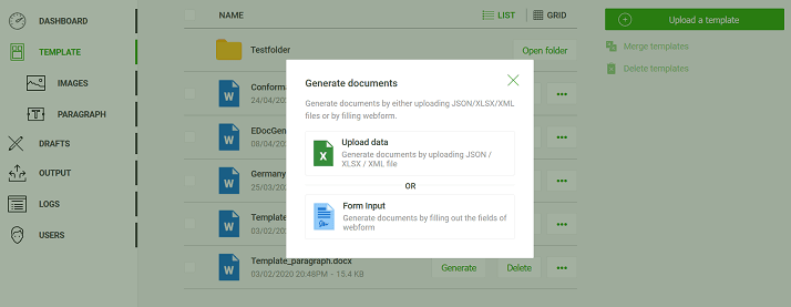 screenshot of EDocGen