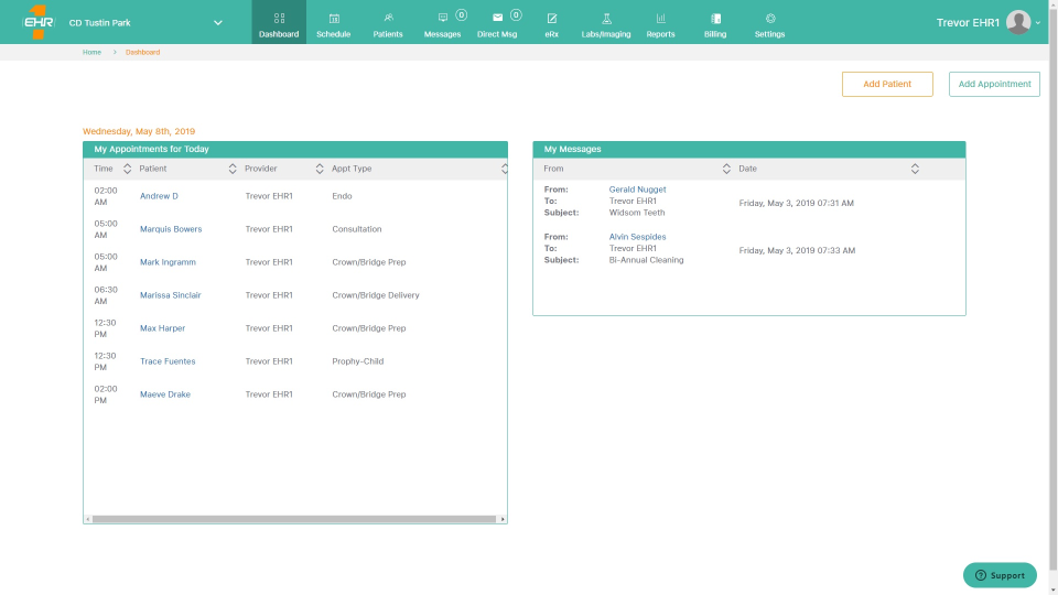 screenshot of EHR-One