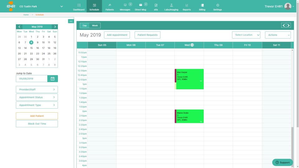 screenshot of EHR-One