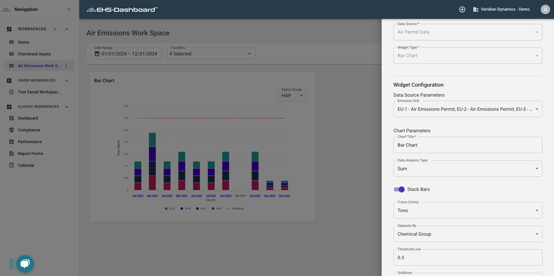 screenshot of EHS-Dashboard