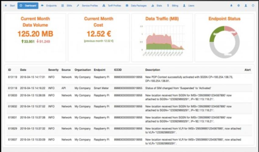 screenshot of EMnify