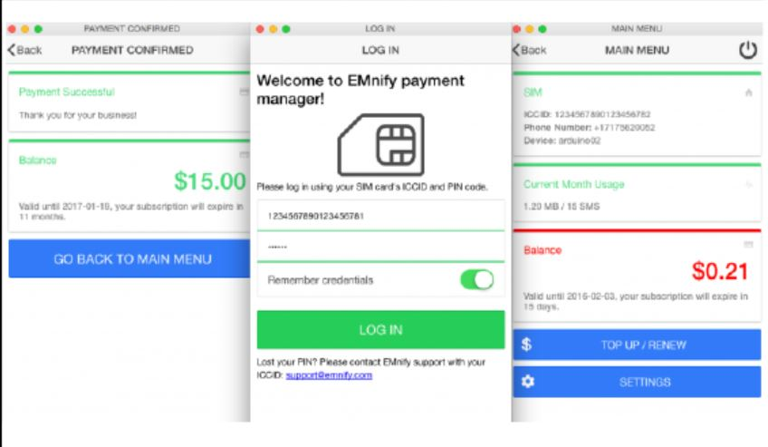 screenshot of EMnify