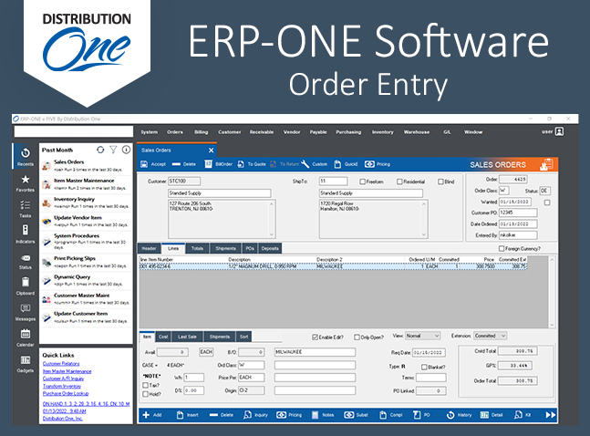 screenshot of ERP-ONE