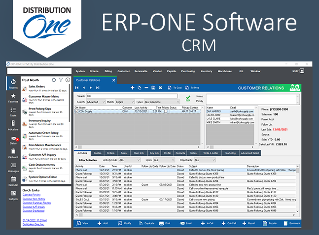 screenshot of ERP-ONE