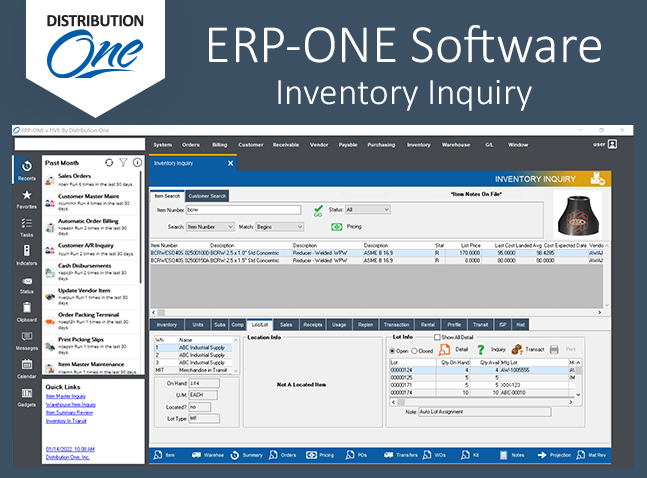 screenshot of ERP-ONE