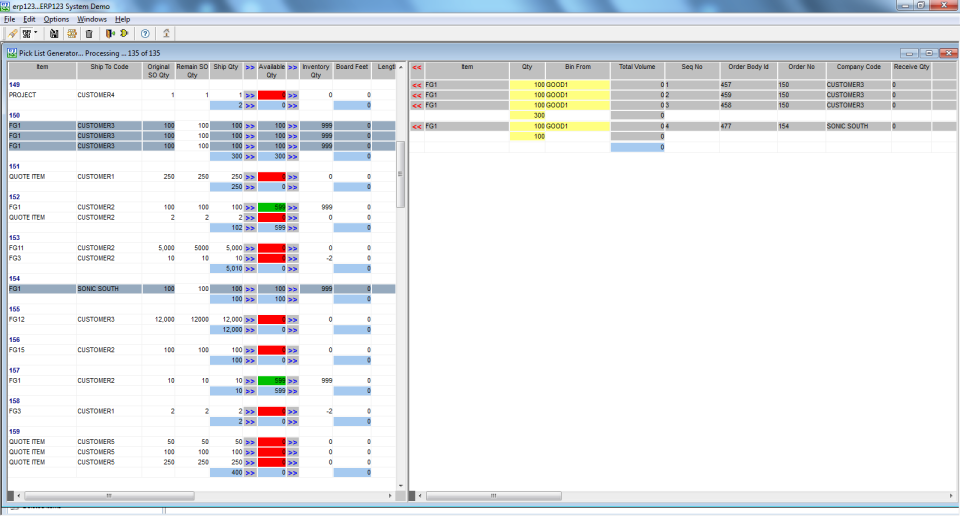 screenshot of ERP123