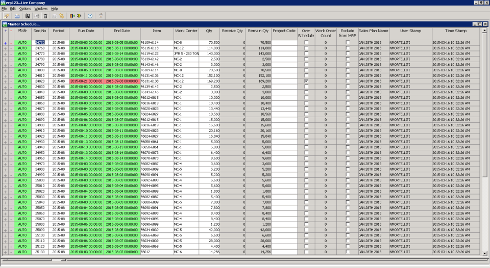 screenshot of ERP123