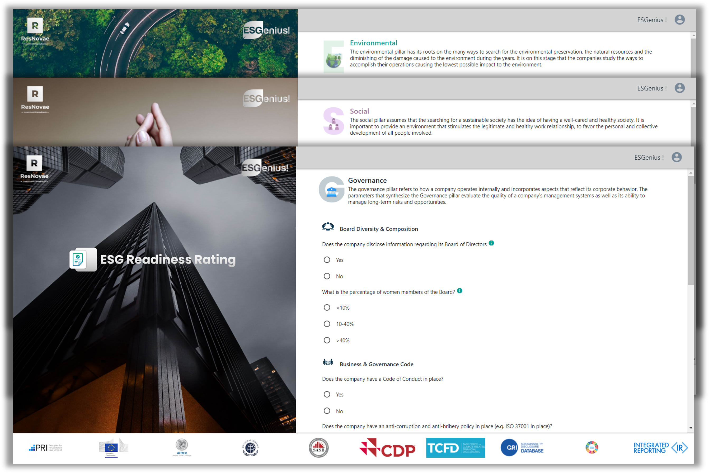 screenshot of ESGenius!