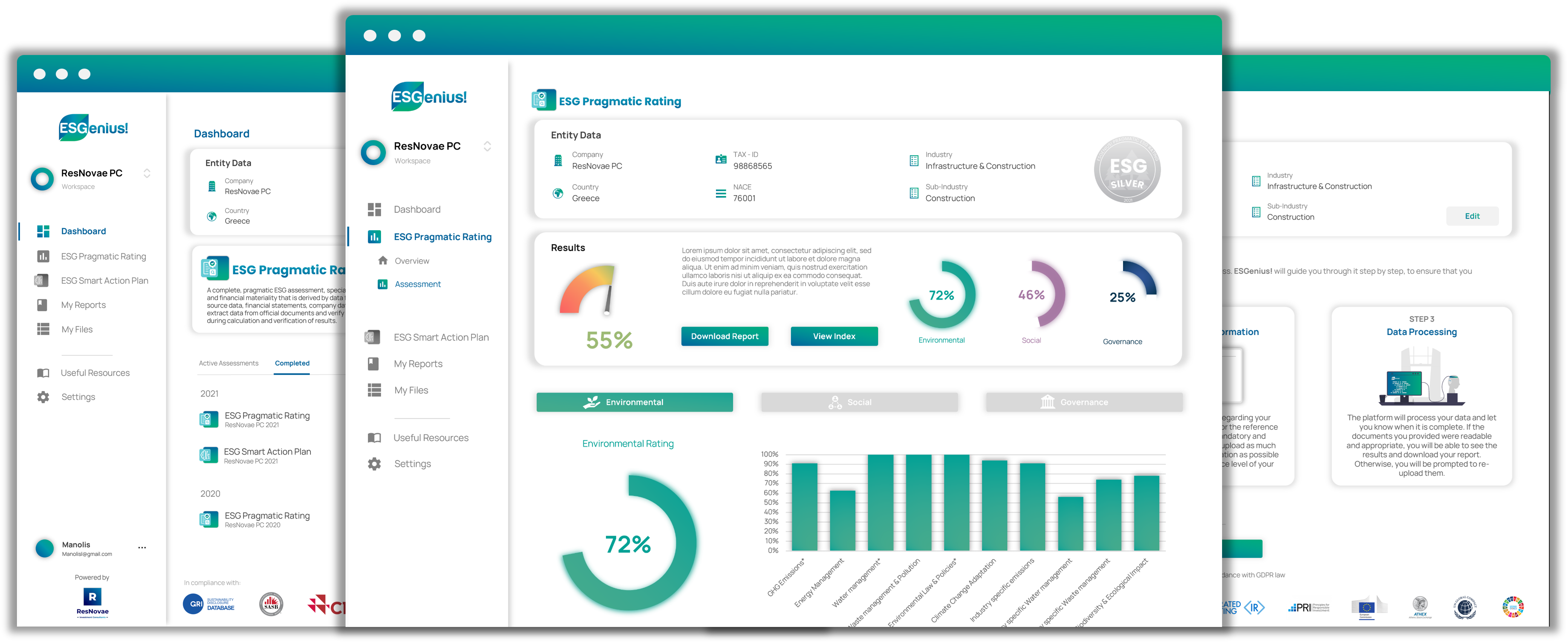 screenshot of ESGenius!