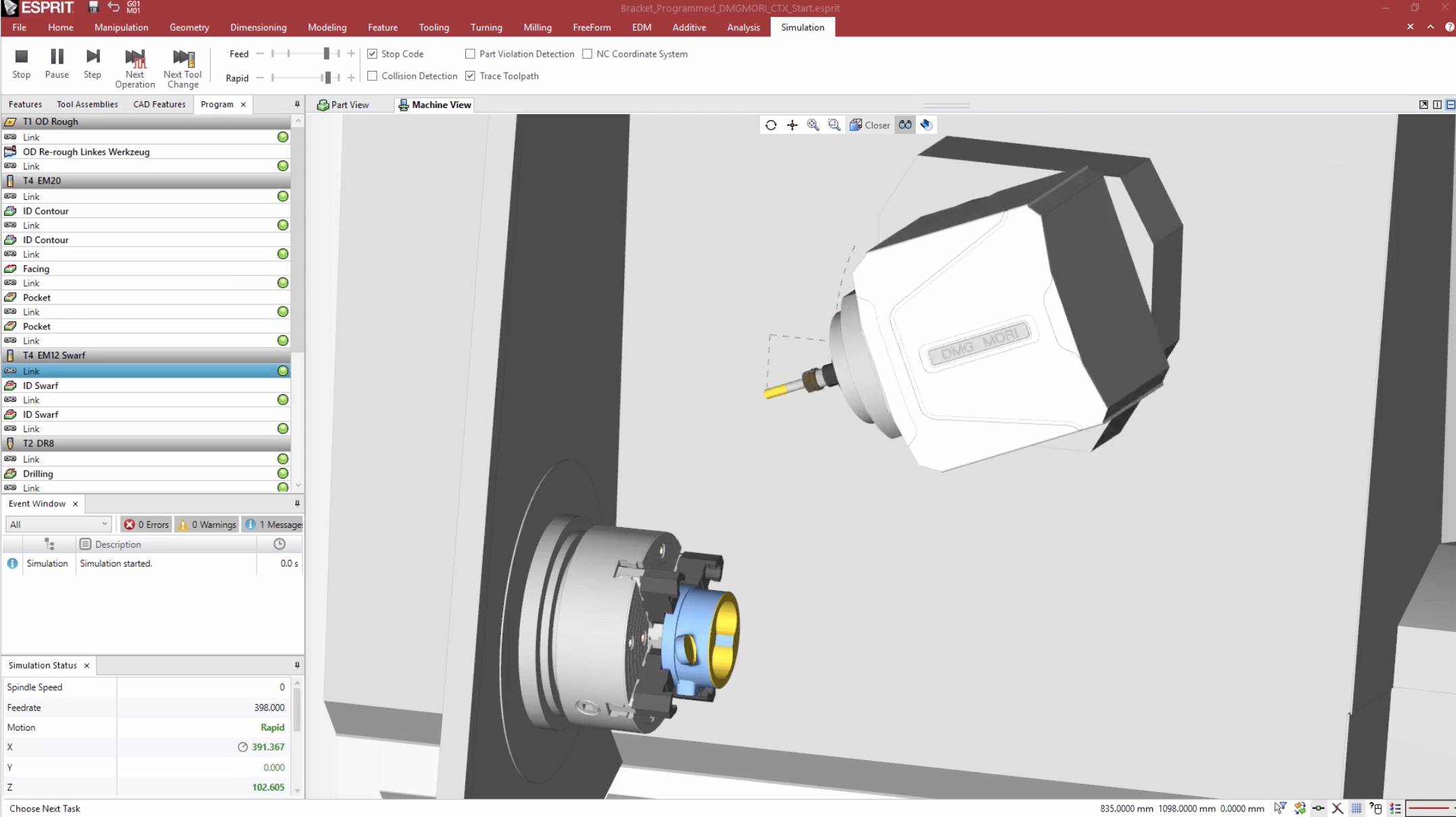 screenshot of ESPRIT